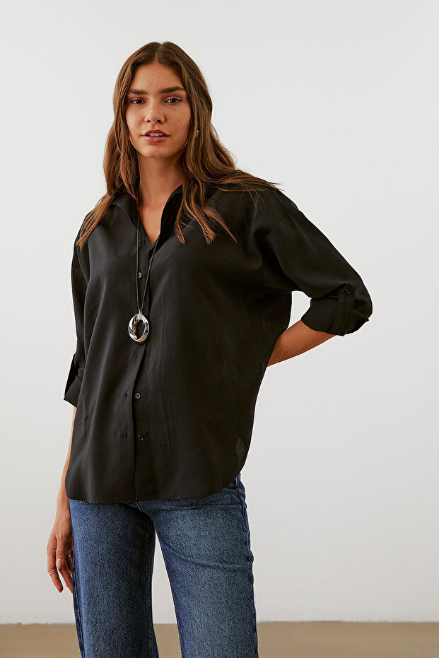 Apoletli Oversize Gömlek - 3