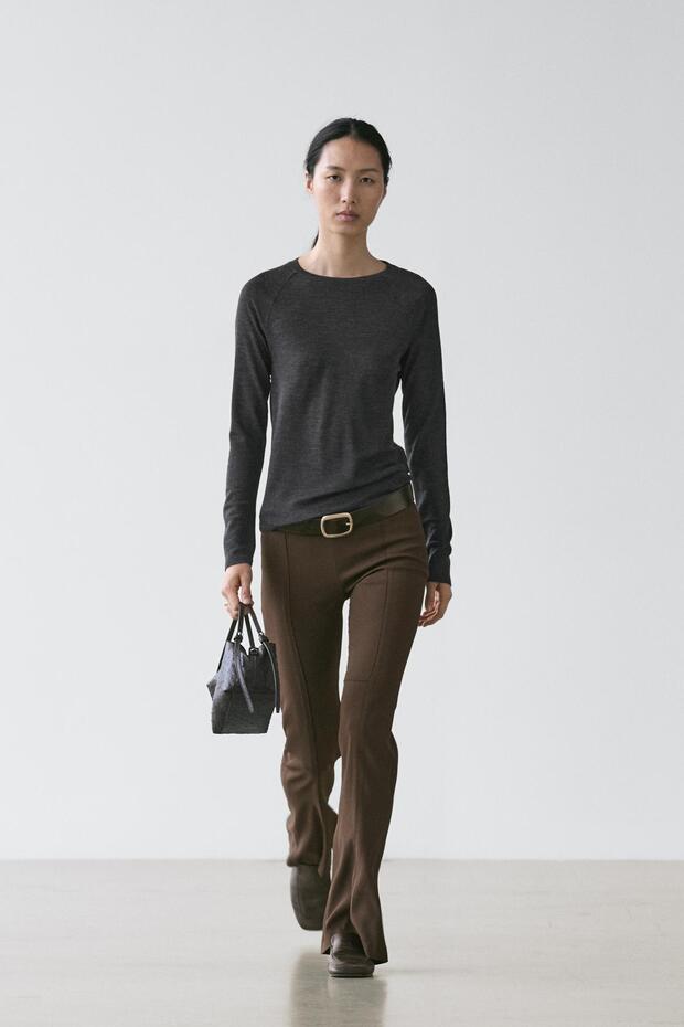 Raglan sleeve wool T-shirt - 1