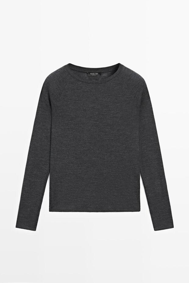 Raglan sleeve wool T-shirt - 5
