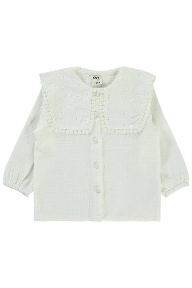 Lace Yaka 6-18 Months Shirt - Ecru