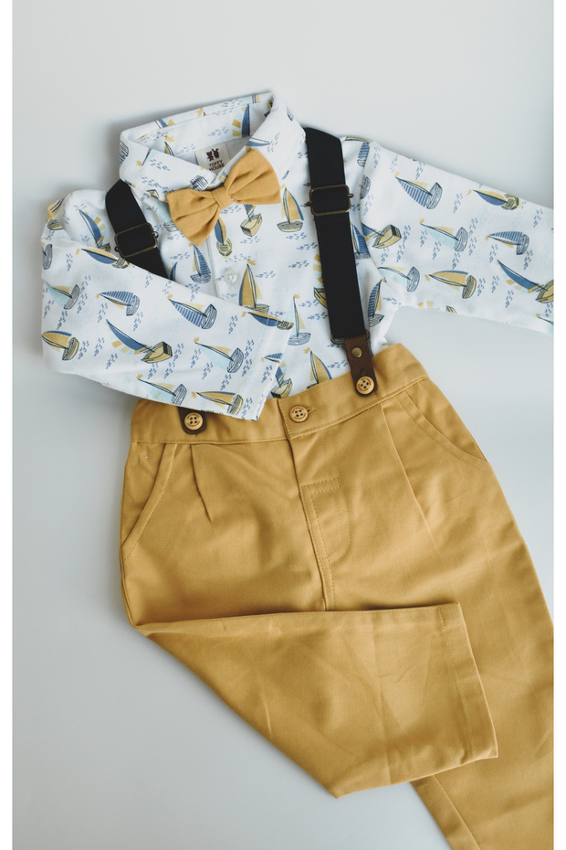 Sailboat Suspender Pants Set