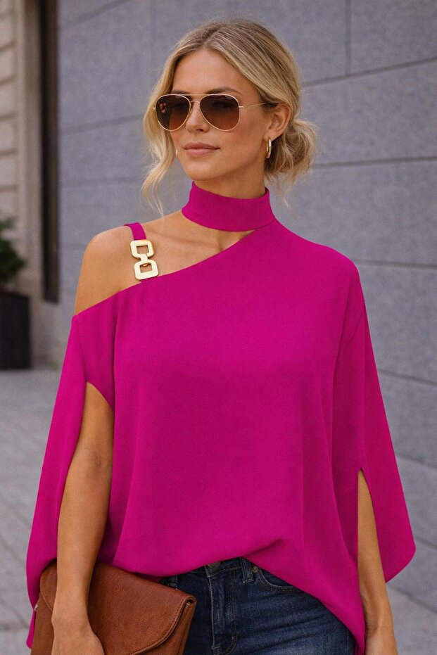 Omuz Tokalı Bluz - 1