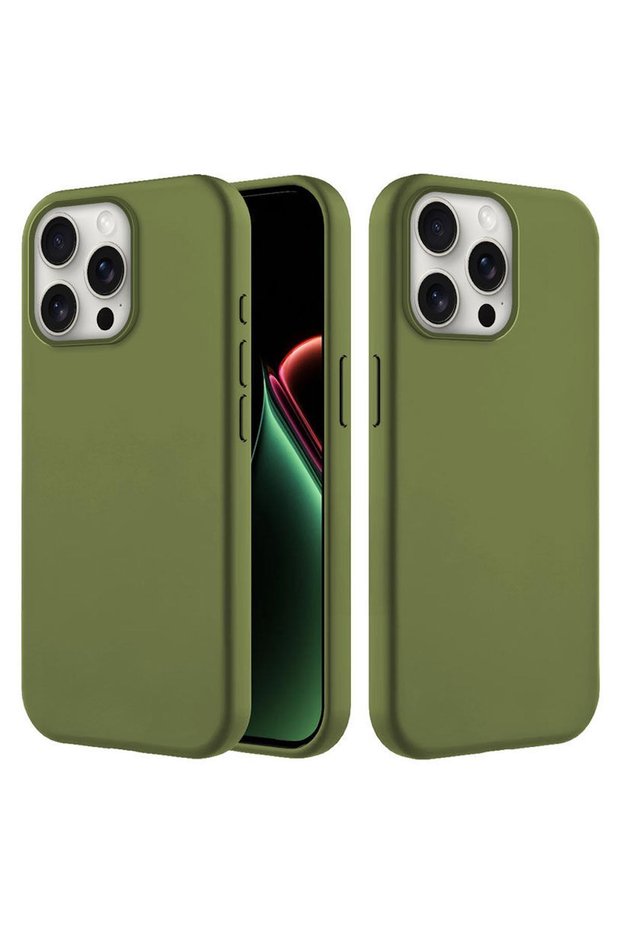 Apple iPhone 13 Pro Max Compatible Case with Velvet Inside and Erasable Launch Case Dark Green