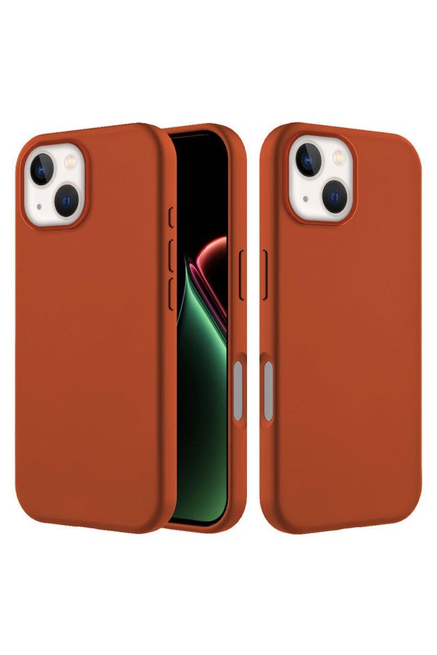 Apple iPhone 15 Compatible Case with Velvet Inside and Erasable Launch Case Brown