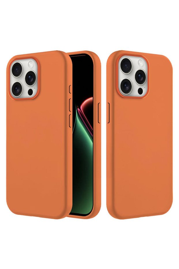 Apple iPhone 14 Pro Max Compatible Case with Velvet Inside and Erasable Launch Case Orange