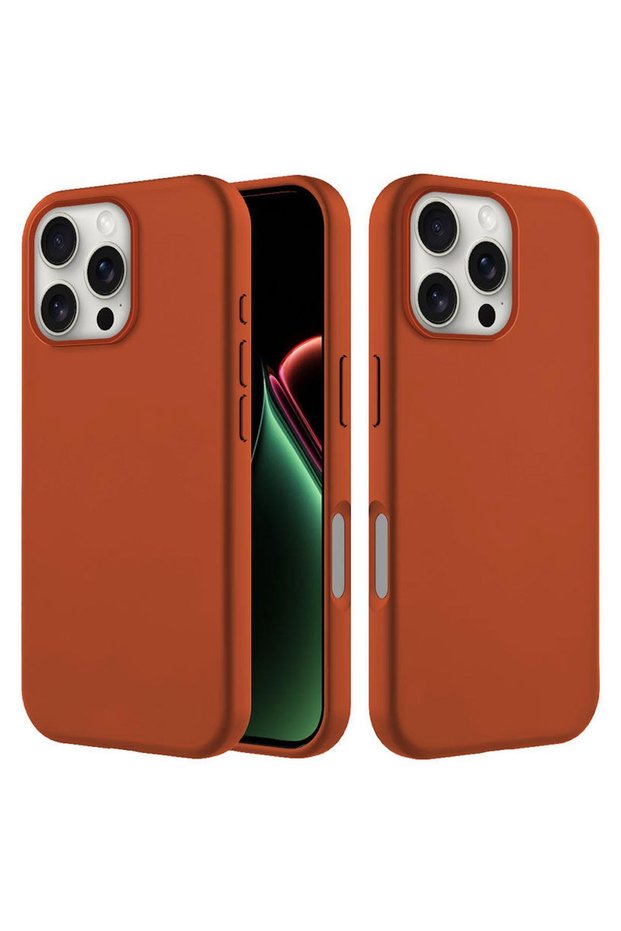 Apple iPhone 15 Pro Max Compatible Case with Velvet Inside and Erasable Launch Case Brown