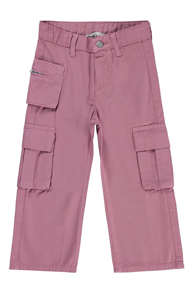 Üç Pocketed Kargo 2-5 Years Old Pants - Pink