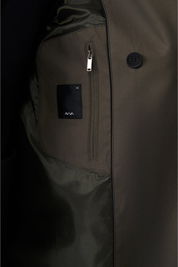 Erkek Haki Su İtici Kumaşlı Kruveze Trench A32Y6000 - 8