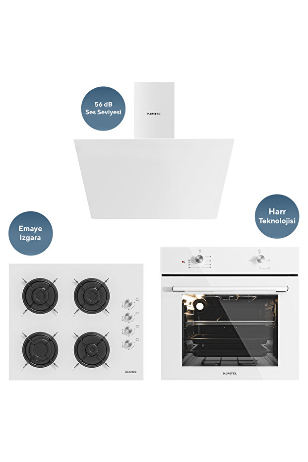 Home Basic Beyaz Cam Ankastre Set - 1