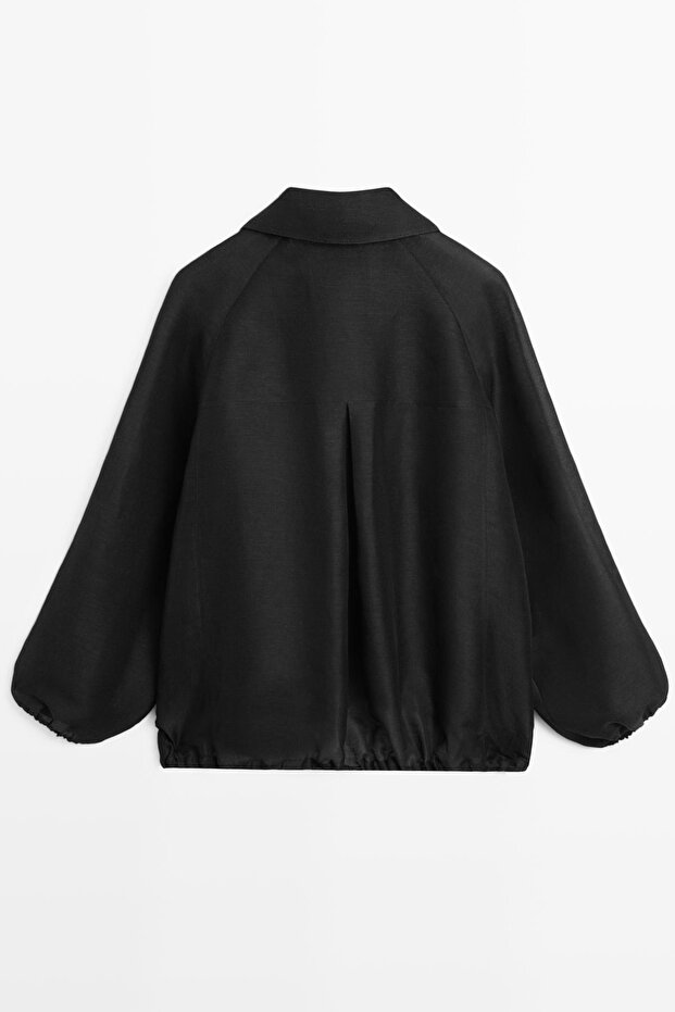 Keten ipek bomber ceket - 8