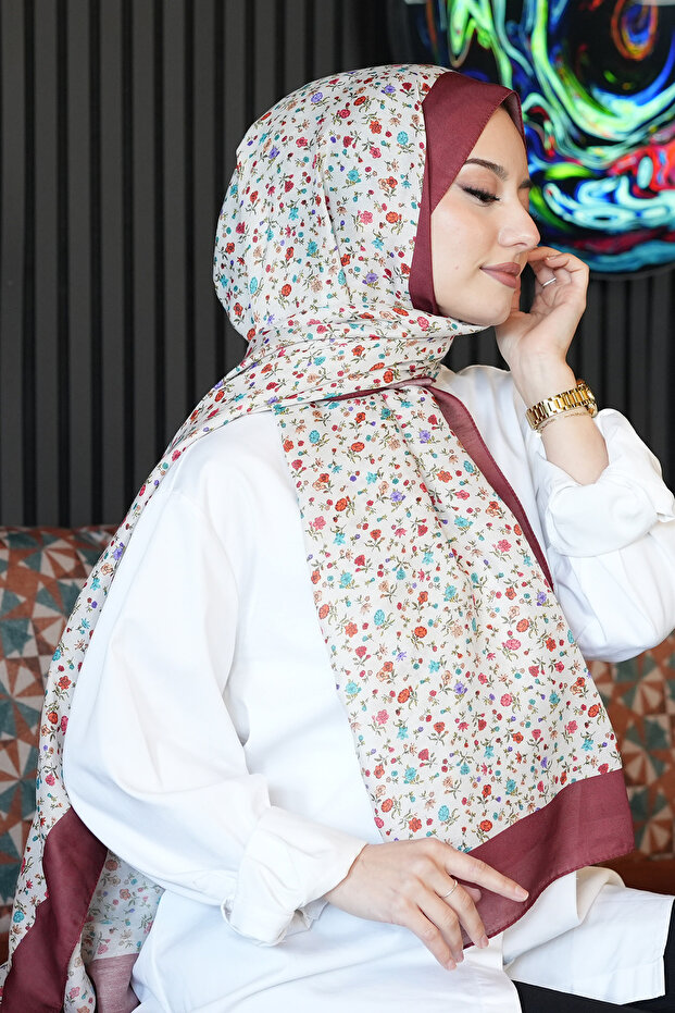 شال ناعم بنمط زهرة الرمان من ميني بار قطن - 5