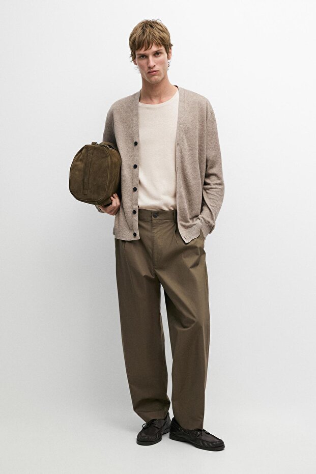 Linen button-down knit cardigan - 1