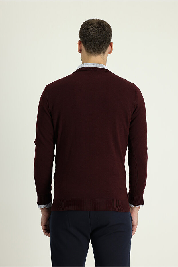 Strickpullover mit V-Ausschnitt und normaler Passform - 3