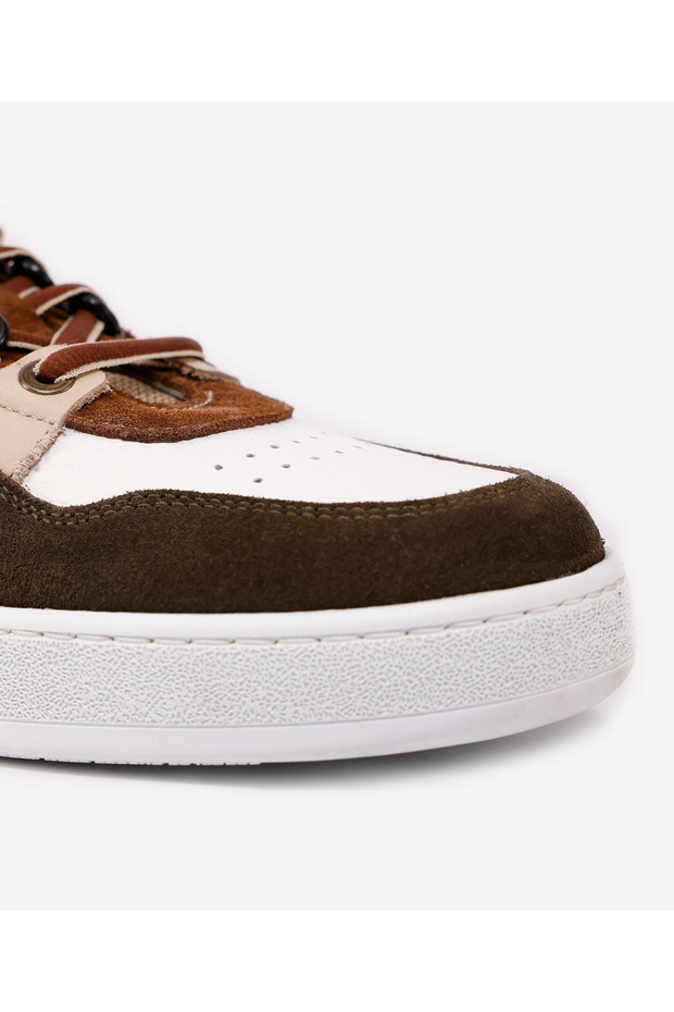 Segmented Leather Sneaker - 5