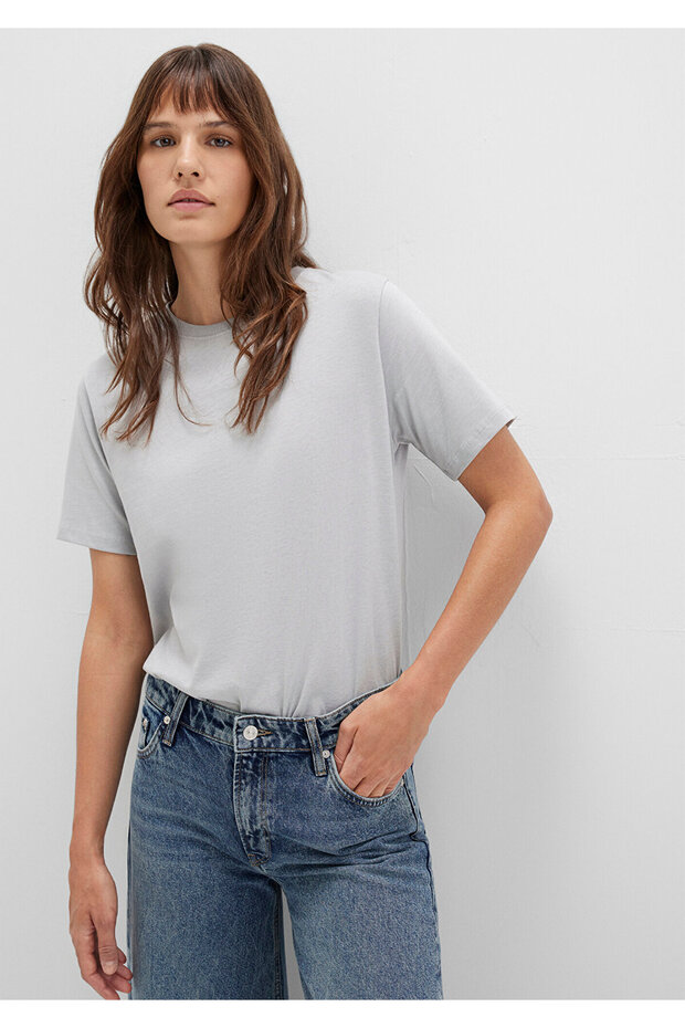 Gri Basic Tişört Regular Fit / Normal Kesim 1600965-70075 - 3