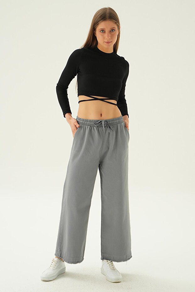 Gray Wide-Leg Pants 4760 - 6