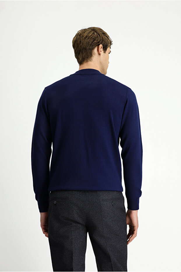 Half Turtleneck Regular Fit Wool Basic Knitted Sweater - 6