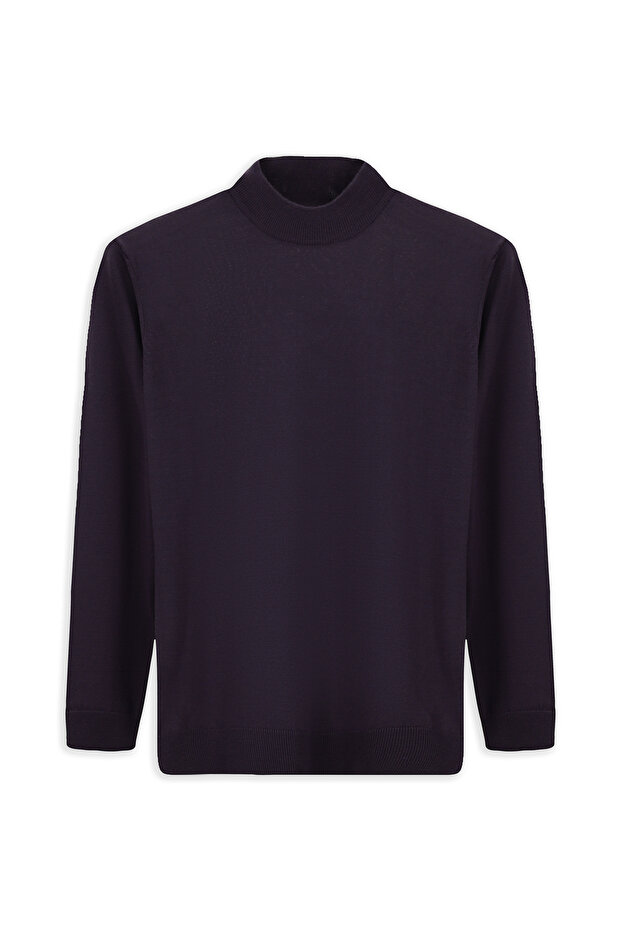 Half Turtleneck Regular Fit Wool Basic Knitted Sweater - 2