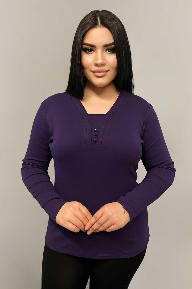 Plus Size Mother's Blouse with Button Detail on the Front Khaki