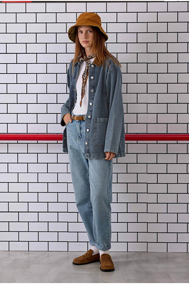 Denim Barn Ceket - 5