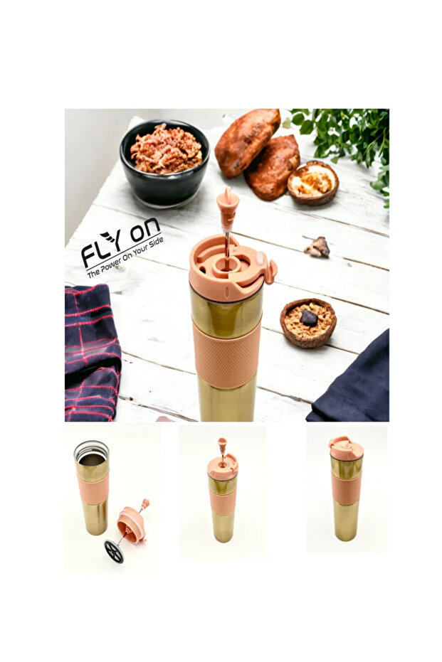 High Quality Hot & Cold French Press Steel Thermos Mug Cup Mug 500 ml Coffee & Herbal Tea