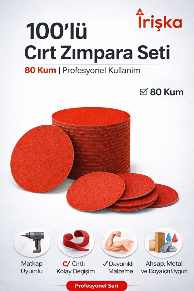 Sanding Set, Hook and Loop Sanding Set, 115 Grit, 80 Grit, 100 Pieces