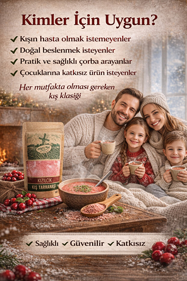 Kızılcık Kış Tarhanası 250g – Katkısız, Koruyucusuz, Doğal Bağışıklık Çorbası, Bol C Vitamini - 4