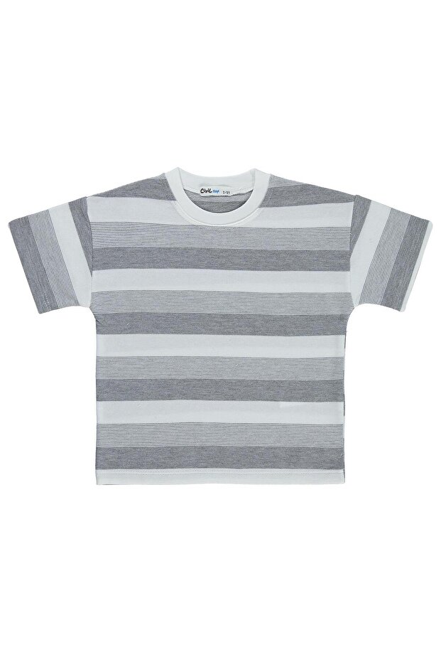 Striped 2-5 Years Old T-Shirt - Gray 4-5 Years Old