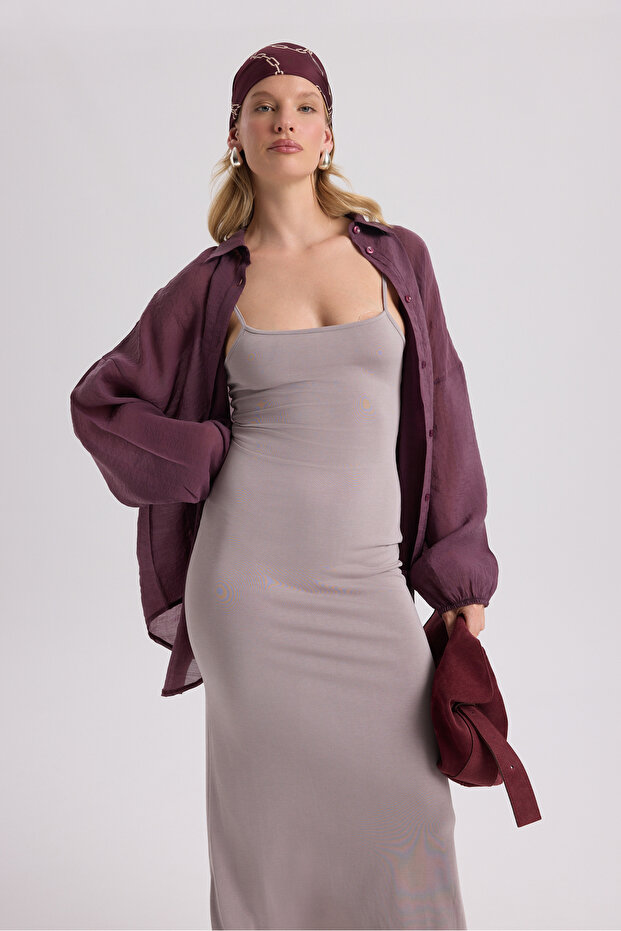 Ferry Lila Basic Elbise - 6