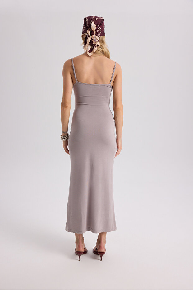 Ferry Lila Basic Elbise - 5