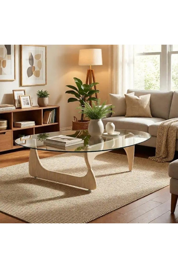 طاولة قهوة زجاج بتصميم حديث