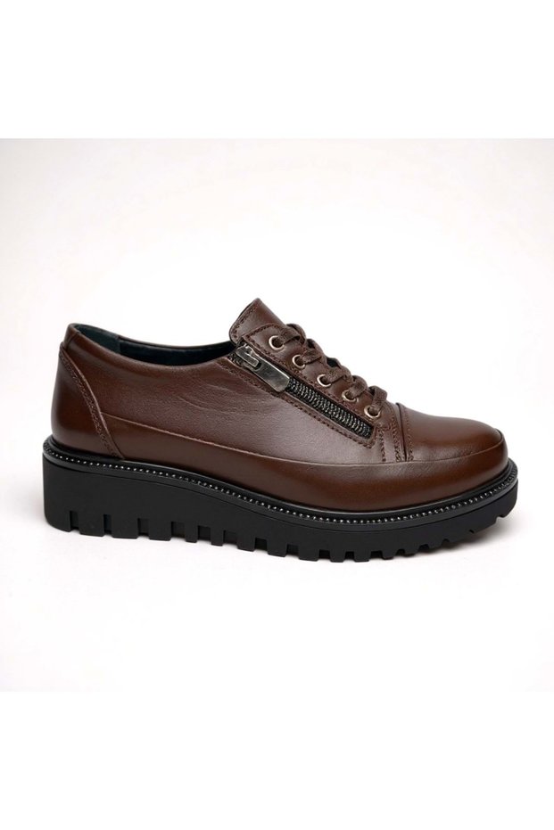 Women's Leather Casual Shoes K5226 - Brown - 41