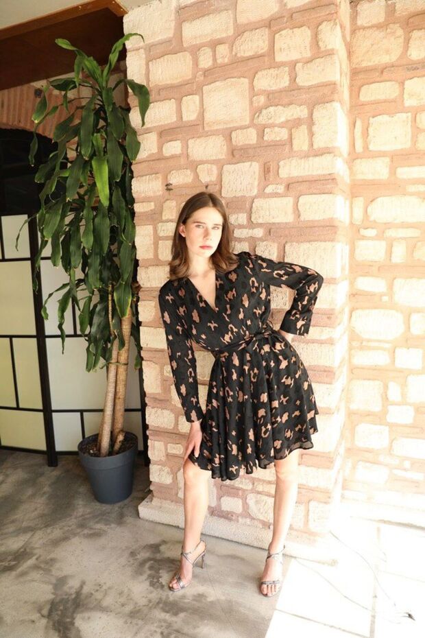 Jakar Desenli Elbise - 5