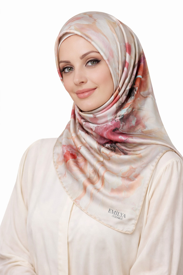 إميليا رايون وشاح منقوش بالزهور مقاس 90x90 سم