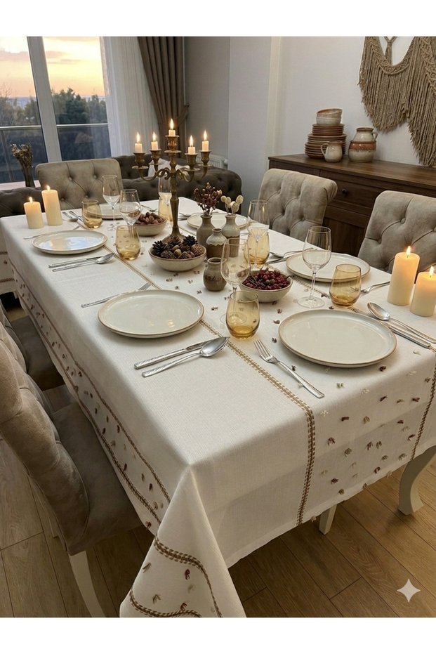 Colorful Openwork Embroidered K Linen m Tablecloth the Meeting of Nature and Elegance on Your Tables