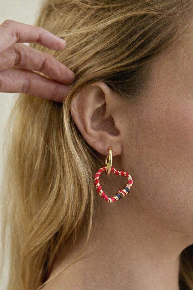 Women's Pink Heart Earrings