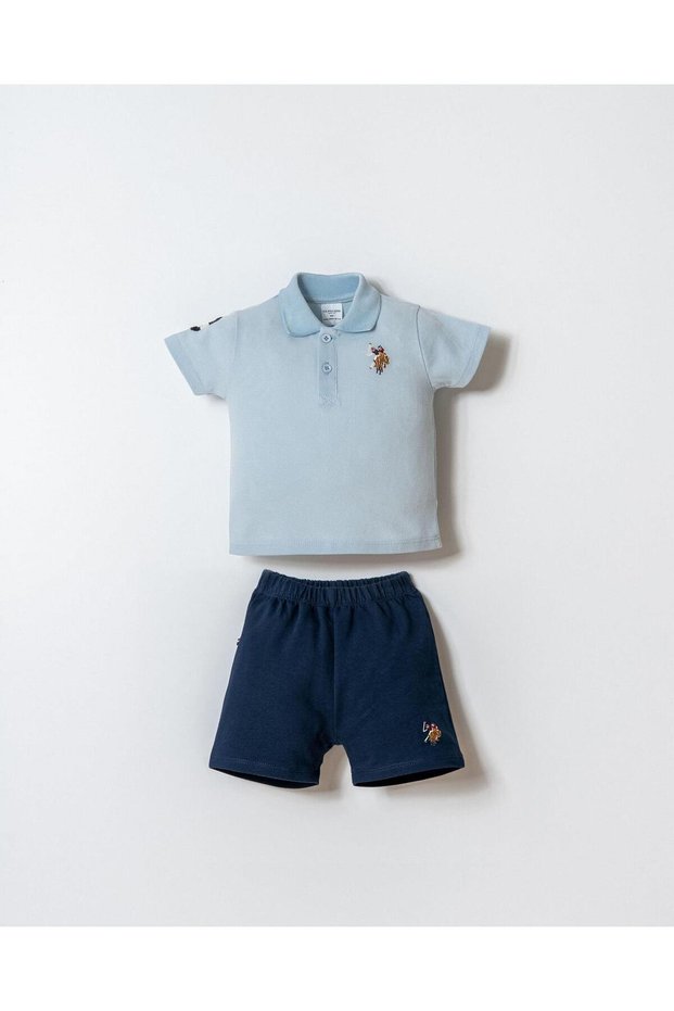 Baby Boy Polo Collar Pique Shorts T-Shirt Set