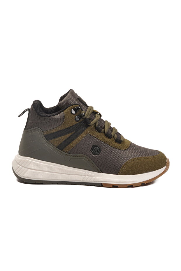 Khaki Lace-Up Unisex Sneaker Boots
