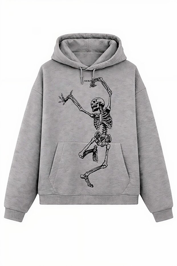 Rock Skeleton Printed Sweatshirt / Hoodie (Optional)