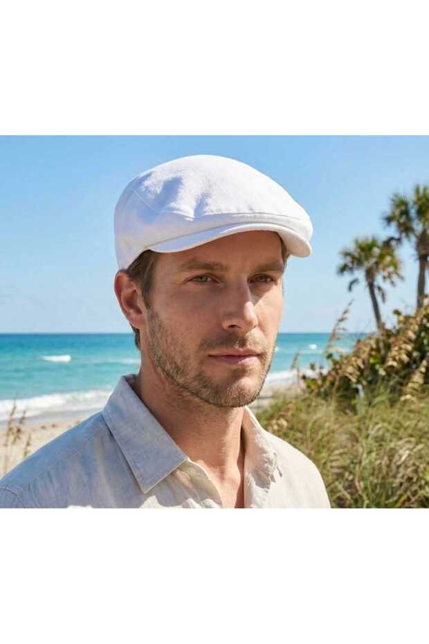 White Summer London Cap Hat Italian Style Cap