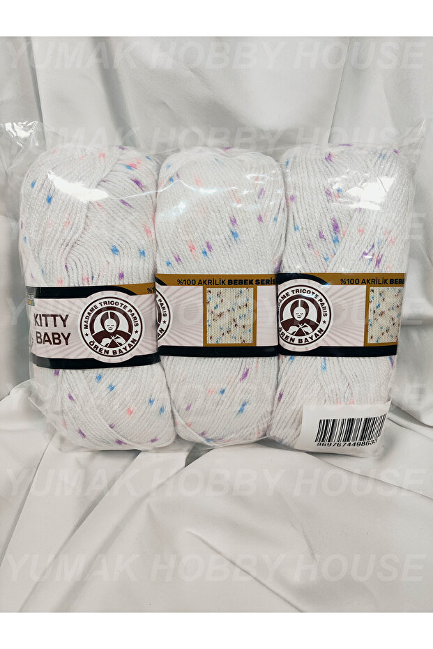 Kitty Baby Spotted Hand Knitting Yarn (3 Pieces) 100Gr. Color: 388