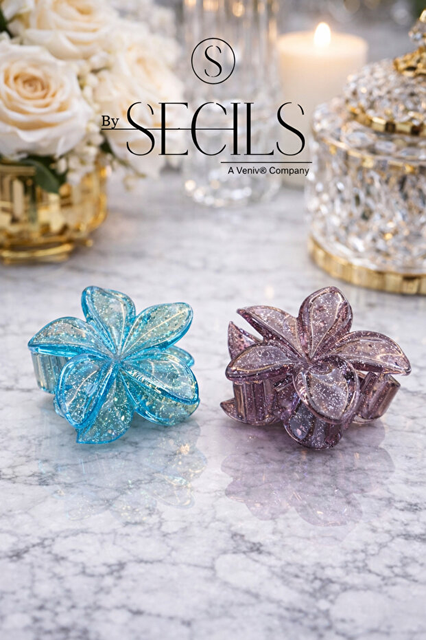 2 Pieces of Glittery Luxury Comb Buckles