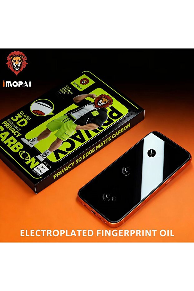 iMOPAI iPhone 14 Pro 3D Privacy Matte Carbon Fiber Screen Protector - Anti-Spy & Dust-Proof