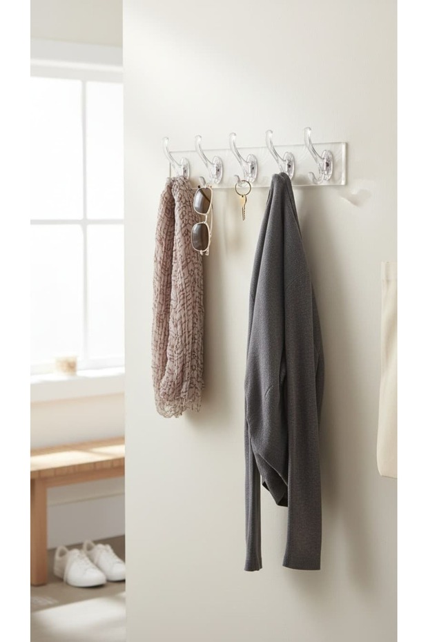 Transparent Hanger Set of 5 Baysa Durable Practical Use Home and Office Hanger Set