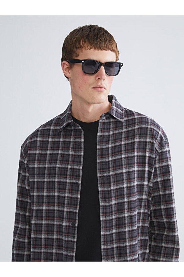 Esvab • Modern & Distinctive Comfortable Fit Long Sleeve Checkered Embroidered Men's Lumberjack Shirt Jacket