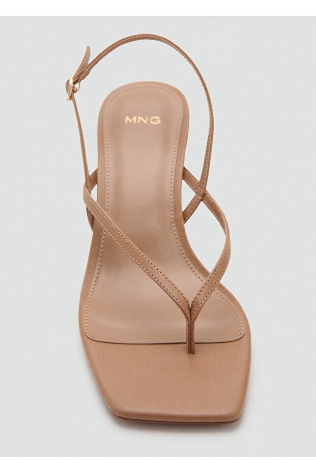 Bantlı topuklu sandalet - 5