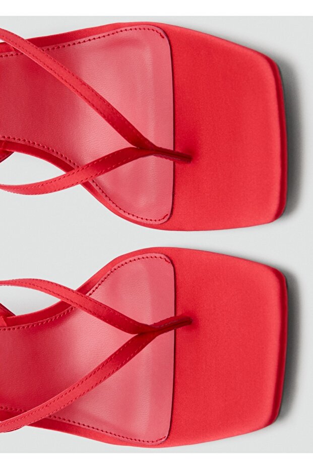 Bantlı topuklu sandalet - 4