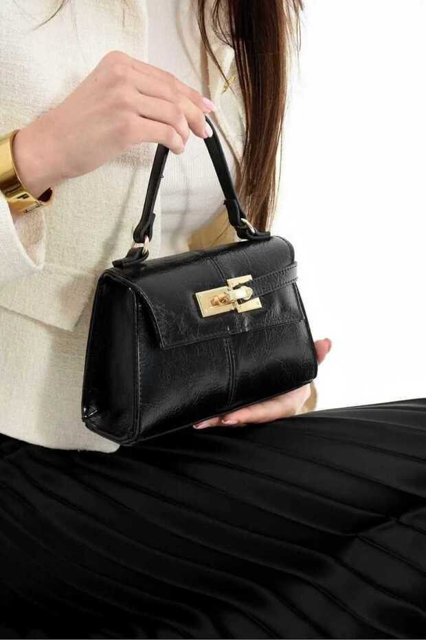 Women's Hand Shoulder Crossbody Long Strap Bag Black