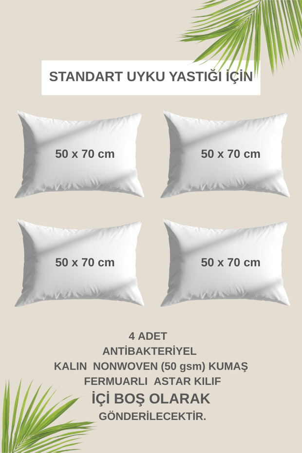 Pillow Inner Cover – Zippered 50X70 Cm, Nonwoven Inner Cover, Mitil