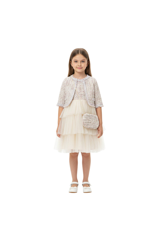 - Julietta Party Dress Beige Color with Jacket